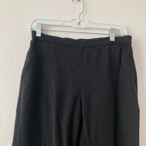 Eileen Fisher Flowy Cropped Pants Black Tencel Minimalist Office Classic Size XS - Picture 2 of 7